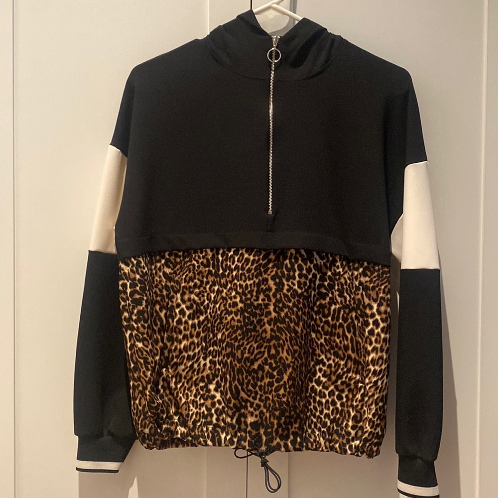 Zara Leopard Hooded Sweatshirt